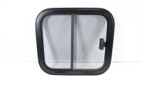 Sicherheitsglas-Schiebefenster Glasfenster 500x450mm Wohnwagen Caravan schwarz