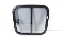 Sicherheitsglas-Schiebefenster Glasfenster 500x450mm Wohnwagen Caravan schwarz