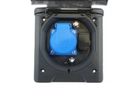 Fawo Universal-Vorzeltsteckdose Antenne TV SAT 12/230V 2xSAT/TV Camping Magnetverschluss schwarz
